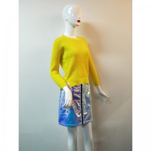 GELBER SCHLITZ-SEITEN-PULLOVER RLWS0111F