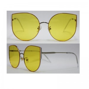 Kundenspezifischer Logo-Metallsonnenbrille-Frauen-große Katzenaugen-Großhandelsrahmen