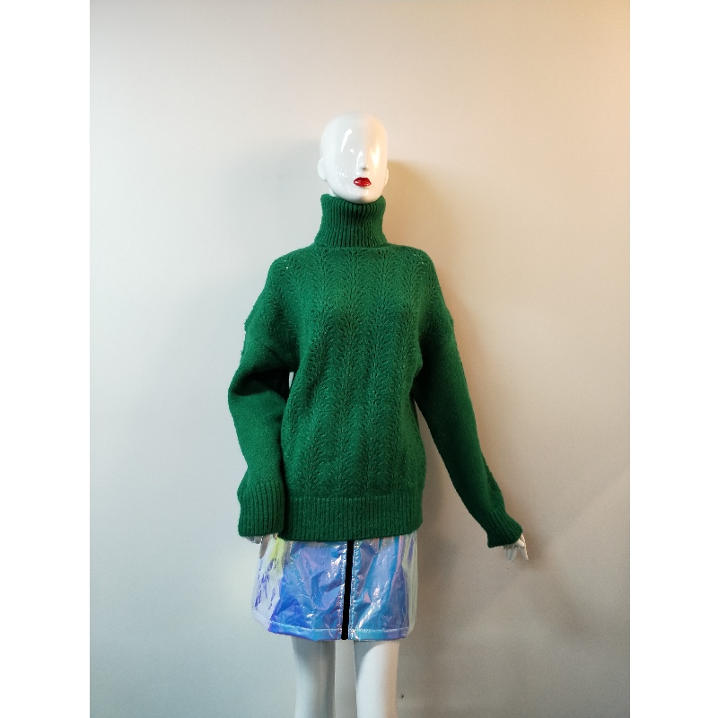 PURE COLLECTION GRÜNER HOCHKRAGEN-PULLOVER RLWS0130F
