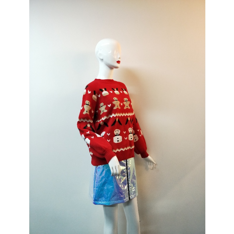 RED CARTOON PRINT SWEATER RLWS0135F FÜR DAMEN