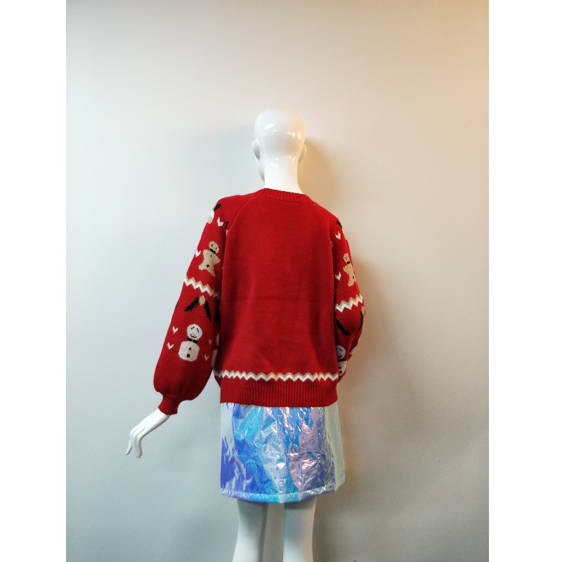 RED CARTOON PRINT SWEATER RLWS0135F FÜR DAMEN