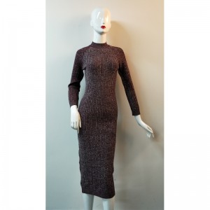 OXBLOOD METALIC LANGLEINIGES PULLOVERKLEID RLWS0136F