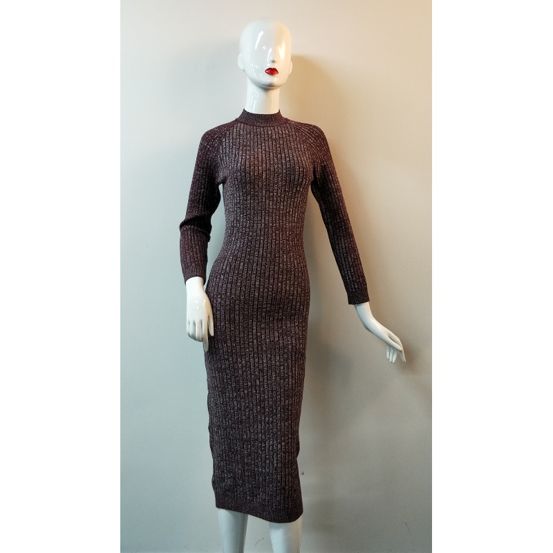 OXBLOOD METALIC LANGLEINIGES PULLOVERKLEID RLWS0136F