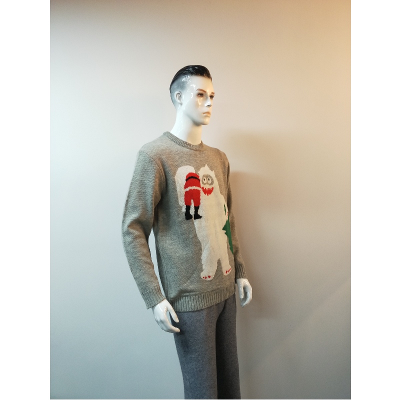 GRAUER CARTOON-DRUCK-PULLOVER RLMS0001F