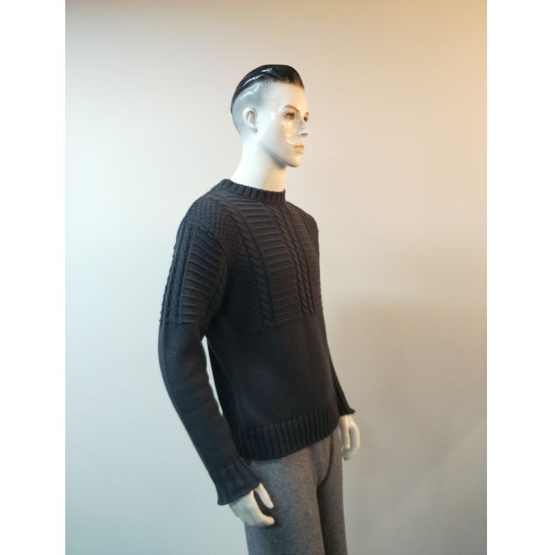 GRAUER STRICK-PULLOVER RLMS0008F