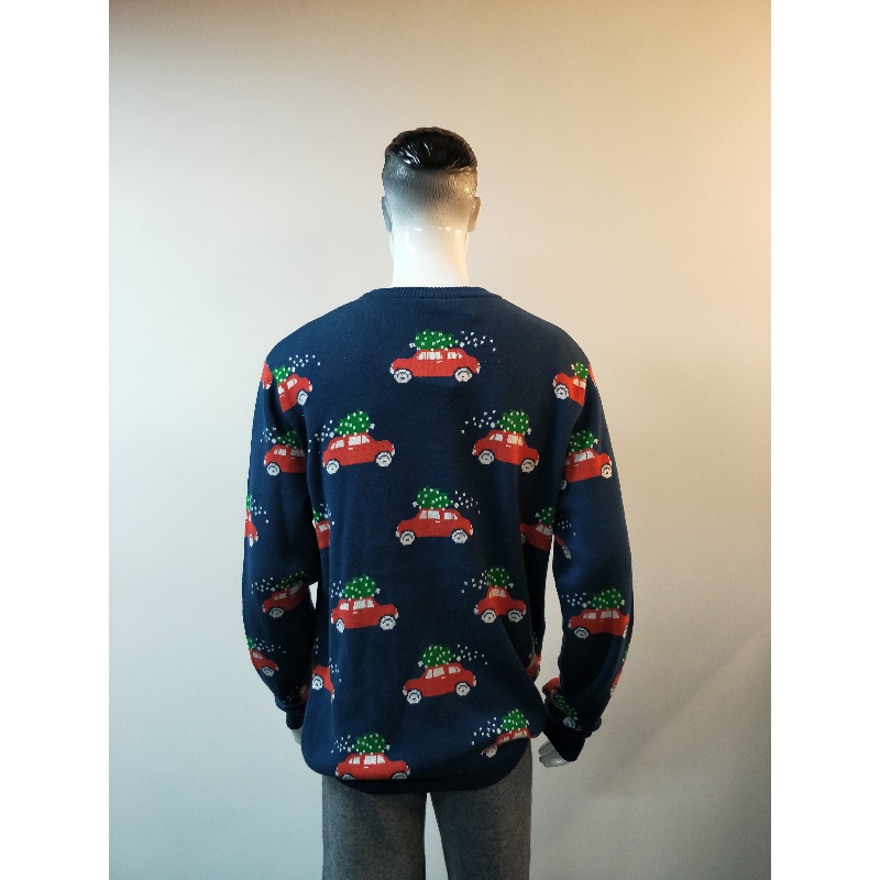 NAVY CARTOON PRINT SWEATER RLMS0011F