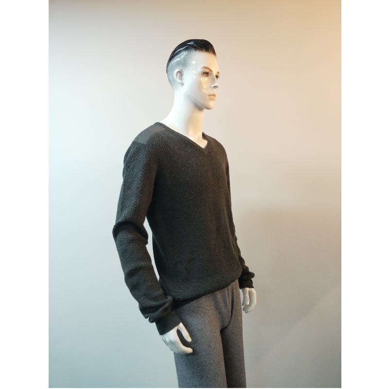 GRAUER SWEATER MIT V-AUSSCHNITT RLMS0014F