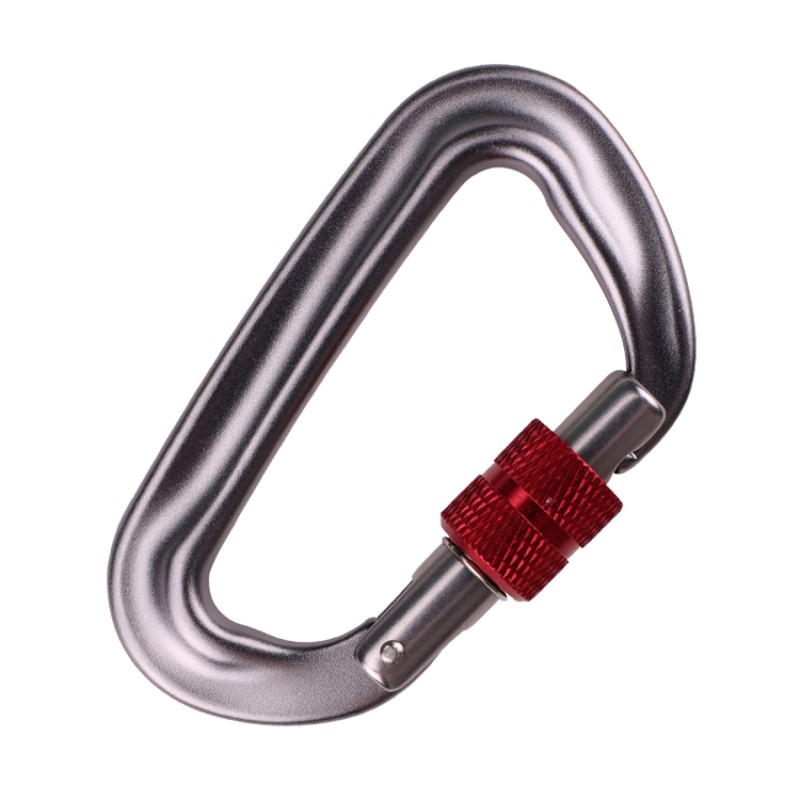 Outdoor Haken Klettercamp Hauptschloss Karabiner Multifunktionsmutter Kletterschnalle Outdoor Schnellverschluss Ausrüstung Sicherheitsschloss Erkennungsloch D-Schraube Hauptschloss Luftfahrt Aluminiumlegierung