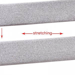 11 # Matt Silber Glitter Gute Qualität Hohe Elastizität Maßgeschneiderte Gewebt 1,8 Zoll Gurtband Gummiband Metallic Elastic Band