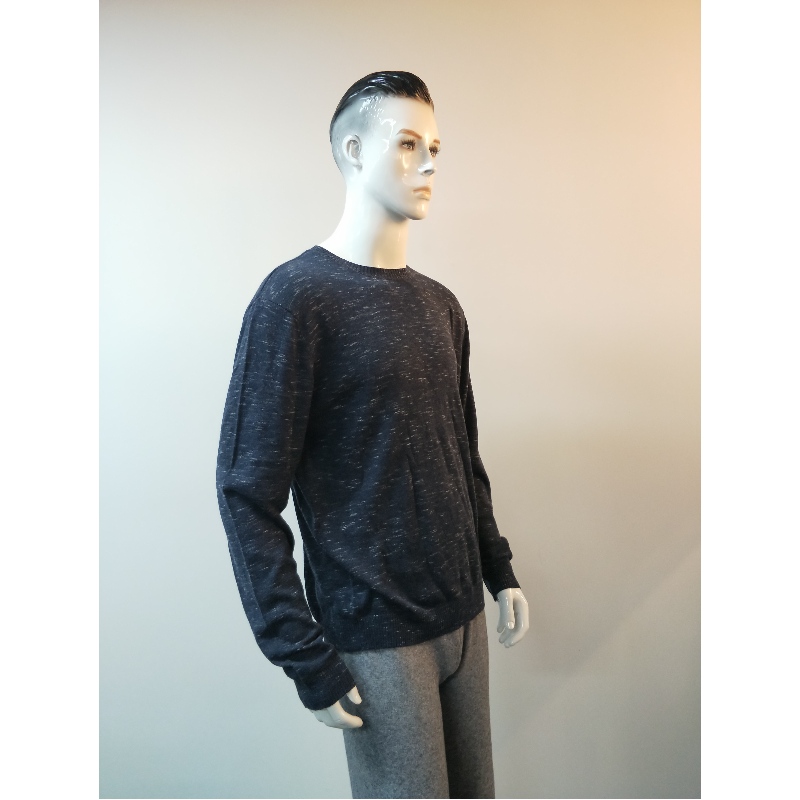 NAVY RUNDHALS-PULLOVER RLMS0016F