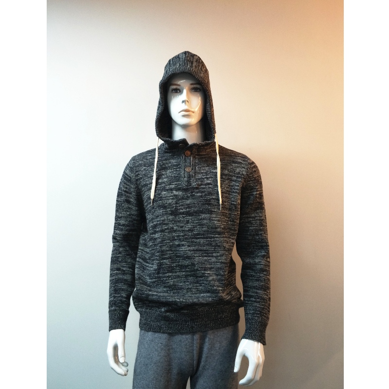 GREY HOODED MAN SWEATER RLMS0005F