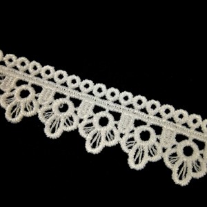 Hochwertige Milchseidenspitze 2.1cm Polyester-Spitzeordnung Guipure-Spitzeordnung