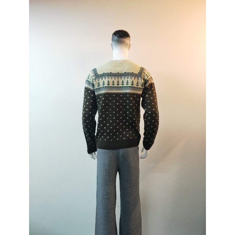 GREY PRINT SWEATER RLMS0035F