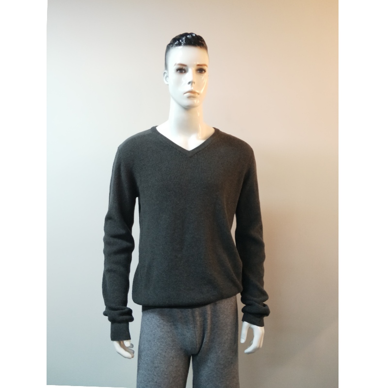 GRAUER SWEATER MIT V-AUSSCHNITT RLMS0014F