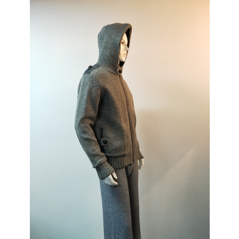 GRAUER PULLOVER MIT HAUBE RLMS0069F