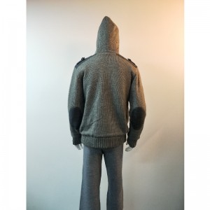 GRAUER PULLOVER MIT HAUBE RLMS0069F