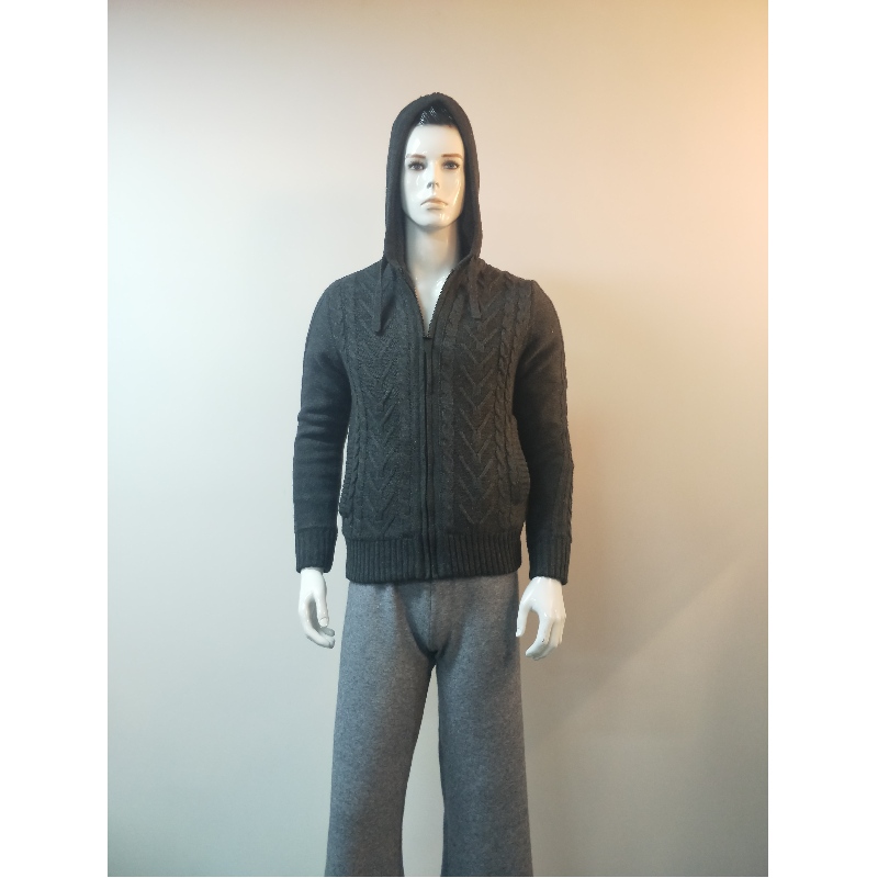 SCHWARZER PULLOVER MIT KAPUZE RLMS0071F