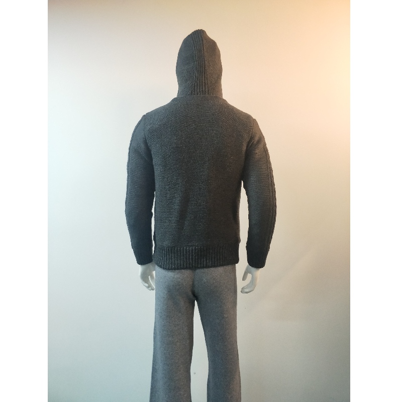 SCHWARZER PULLOVER MIT KAPUZE RLMS0071F