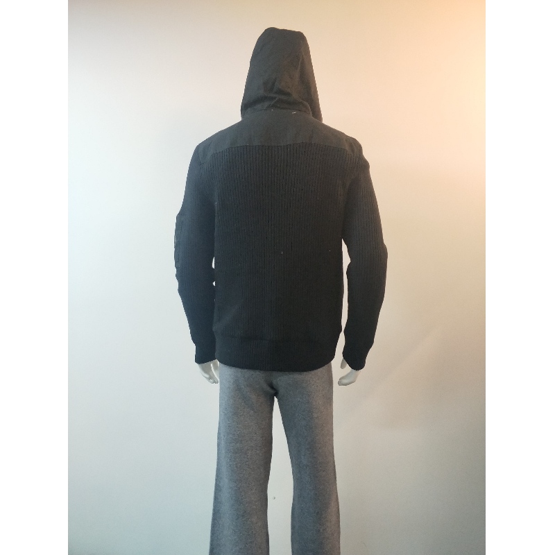 SCHWARZER PULLOVER MIT KAPUZE RLMS0074F