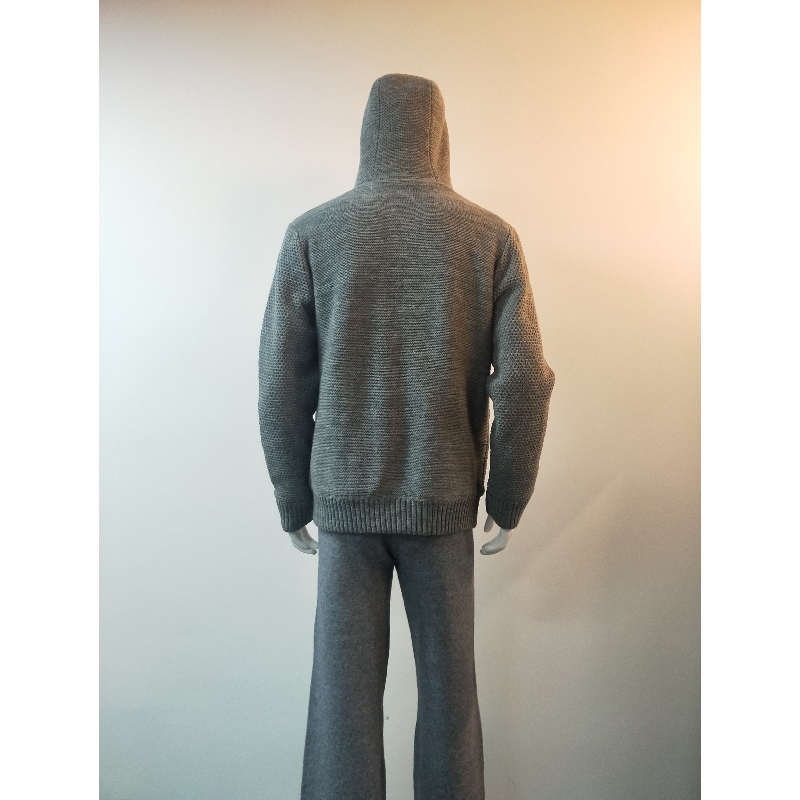 GRAUER PULLOVER MIT HAUBE RLMS0075F