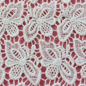 Neue baumwolle italienische spitze stoff schöne wasserlösliche schmetterling stoffe für kleidung