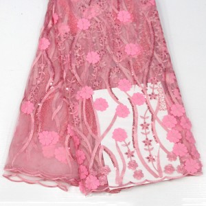 3d Blume spitze mit pailletten Hochwertige Afrikanische Französisch spitze stoff für hochzeit Stickerei tüll stoff