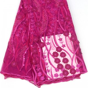 3d Blume spitze mit pailletten Hochwertige Afrikanische Französisch spitze stoff für hochzeit Stickerei tüll stoff