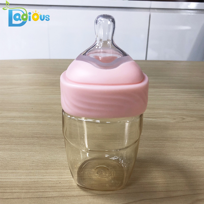 OEM-Service Weithals-Babyflasche Robuste PPSU-Babyflaschen-Silikon-Saugflasche für Babys