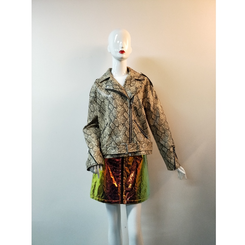 BROWN SERPENTINE PU-JACKE RLWPJ0009N