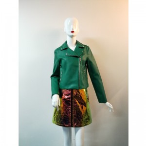 GRÜNE PU BIKERJACKE RLWPJ0011N