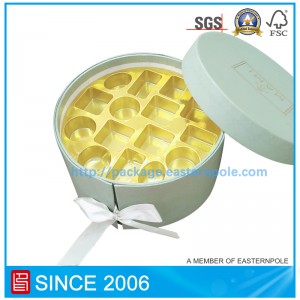 Starre, runde Luxus-Pralinenschachtel mit doppelten Schichten