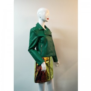 GRÜNE PU BIKERJACKE RLWPJ0011N