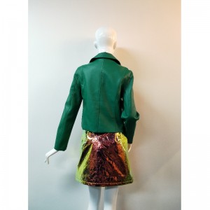 GRÜNE PU BIKERJACKE RLWPJ0011N