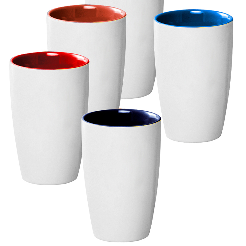 Großhandelsfarben glasierte keramische Becher Lenken Kaffee Tassen mit guter Qualität