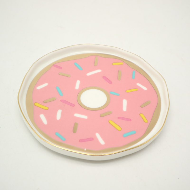 Keramikteller Mädchenschmuck Ringaufbewahrung Teller Golden Ceramics Ring Dish