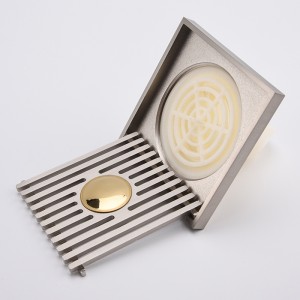 Dekorativer Messingablauf deckt Bodenabläufe ab. Bodenabläufe Badabläufe reinigen