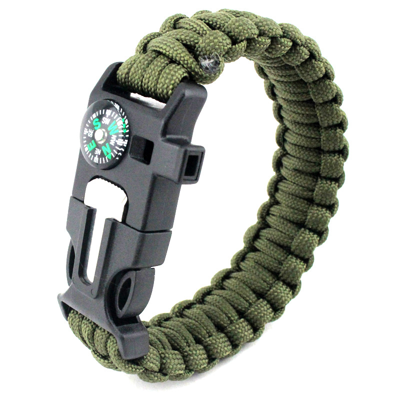 Outdoor multifunktionale kreative Überleben Notfalluhr Sicherheit Seil gewebt Thermometer Armband