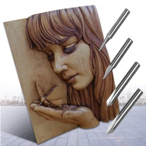 Gravierstichel, 2 Nuten Gerade CNC V-Bit 1/4 Zoll Schaftmarkierung Konisches Gravierfräswerkzeug für Stahl Aluminium Messing MDF Holz