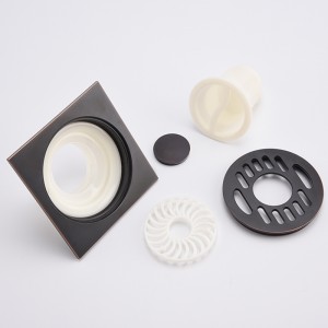 Schwarzer Musterwaschmaschinensieb-Duschantiken-Abflussstopfen