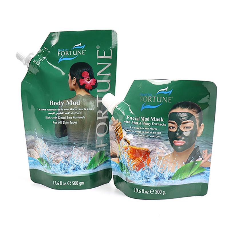 Aluminiumfolie Totes Meer Schlamm Gesichtsmaske Ausgusstasche Mylar Stand Up Ausgusstasche Tasche für flüssige kosmetische Gesichtsmaske Gesichtscreme