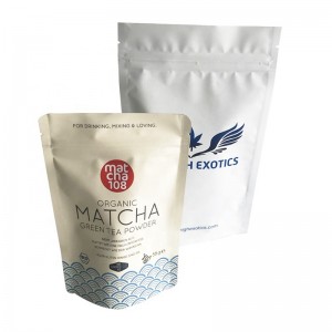 Aluminiumfolie Stand up Pouch für grüner Tee Pulver Plastiktüte mit Reißverschluss günstigen Preis Taschen