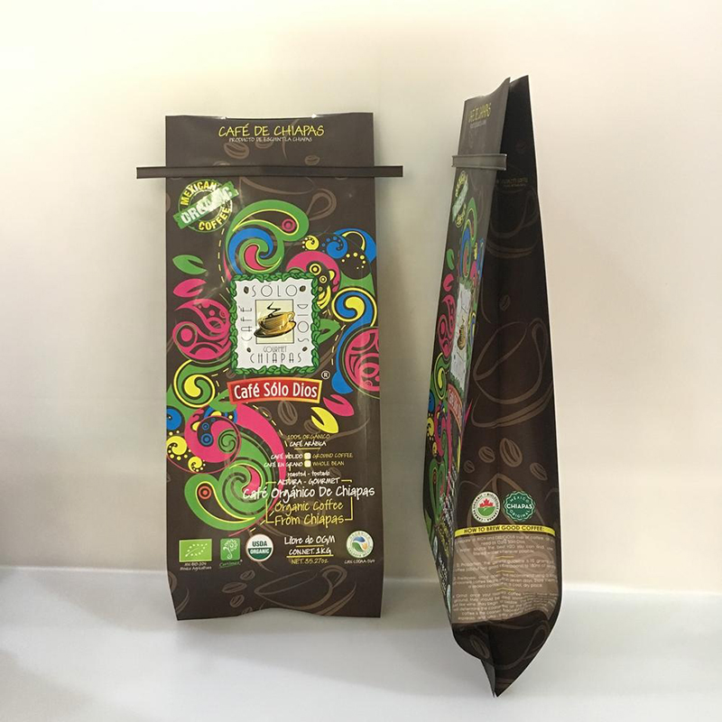 Benutzerdefinierte Druck Heißsiegel Kraftpapier Kaffeebohne Verpackung Papiertüten mit Ventil