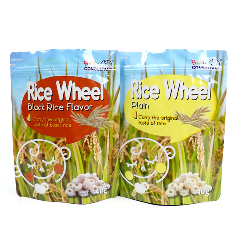 wiederverschließbarer Lebensmittelbeutel oder Snackbeutel, Reisbeutelverpackung mit Reißverschluss oben
