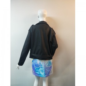 SCHWARZE BIKER PU JACKE RLWPJ0020N