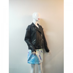 SCHWARZE BIKER PU JACKE RLWPJ0020N