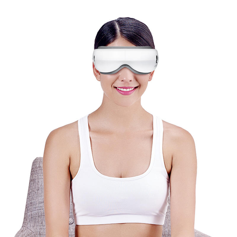 Wiederaufladbares, um 180 ° faltbares tragbares, drahtloses Bluetooth-Augenmassagegerät mit Luftdruck, heißer Kompression, Vibration, Musik gegen Augenermüdung, trockenen Augen und Augenringen