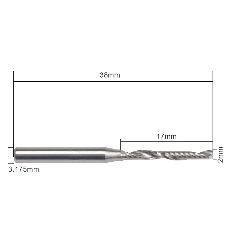 Einnuten-Schaftfräser, Hochpräziser Aluminium-Fräser mit Hartmetallfräser 1/8 