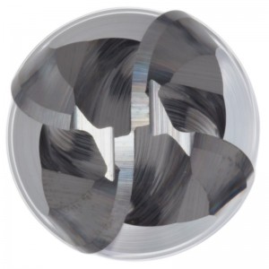 Hartmetall-Kugelkopffräser, extra lange Reichweite, unbeschichtetes (blankes) Finish, 30-Grad-Wendel, 4 Schneiden, 3 \