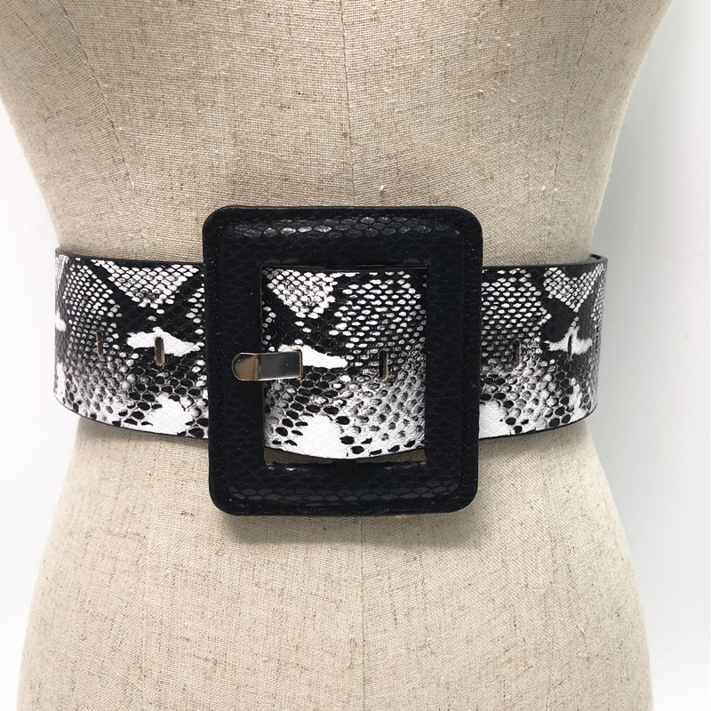 HD0827 - Bunter Ledergürtel mit Schlangenhaut, Luxus-Schnallenstift, Frauen, PU-Gürtel, Mantel, Kummerbund, Korsettgürtel, Damen, Showkleid, Gürtel