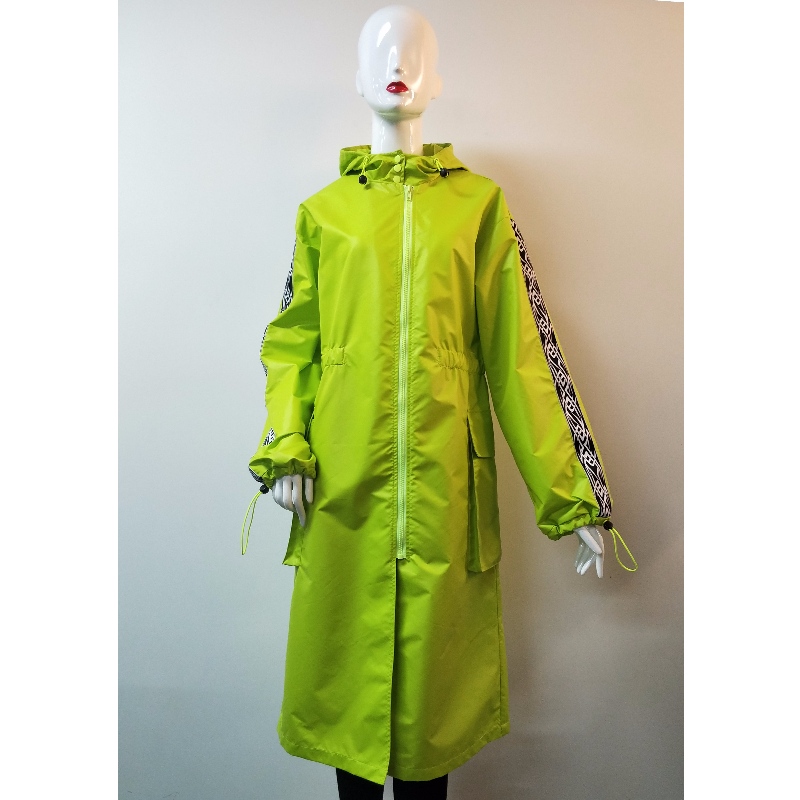 LADIES FLUORESCENT GREEN LANGLEINIGE WINDBREAK-JACKE RLWJ0009